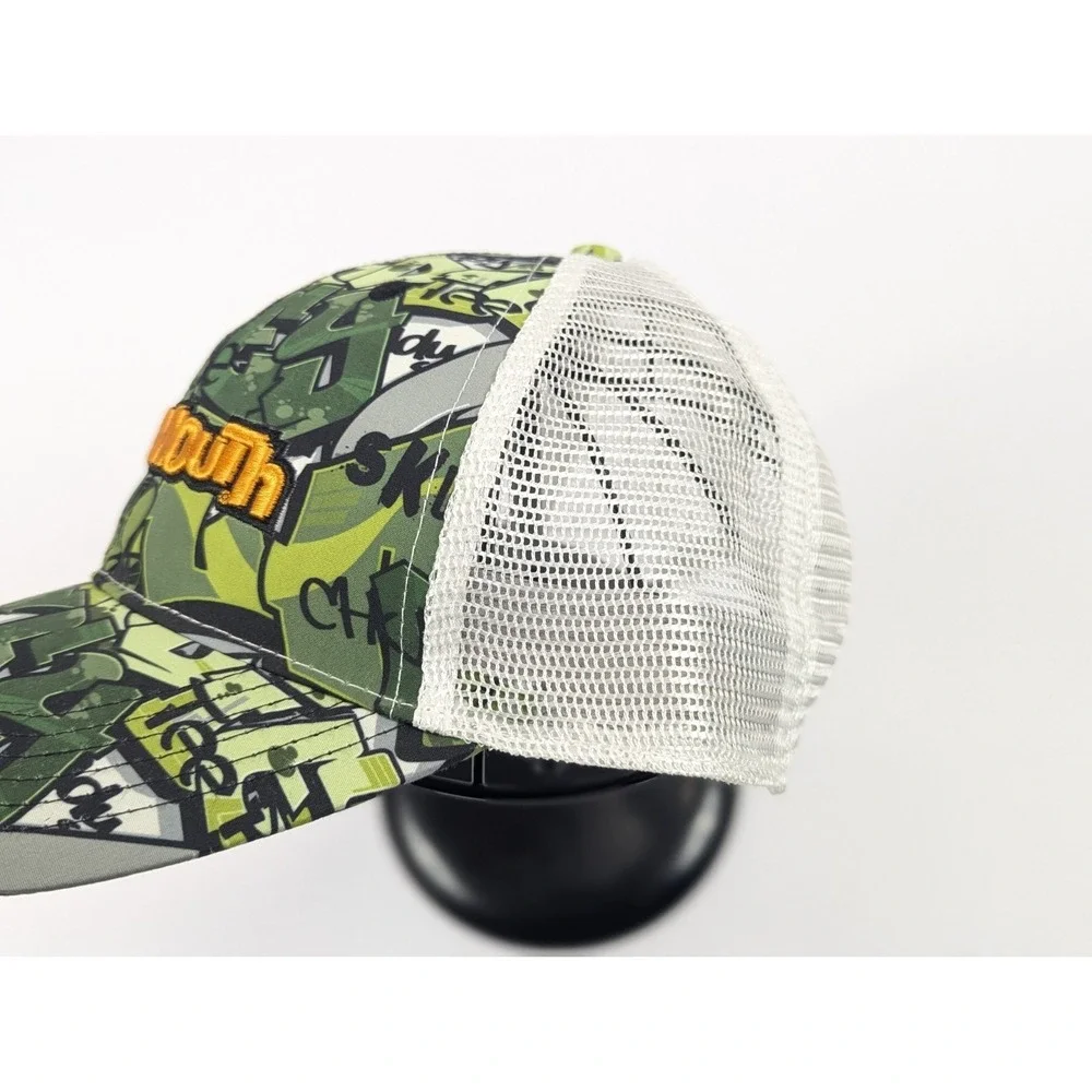 Loudmouth Golf LM Hat Trucker Snapback Cap Graffiti‎ Green Yellow Came To Win